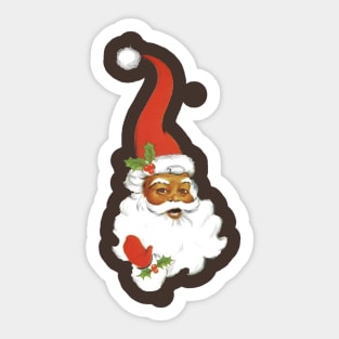 Mid-Century Modern Black Santa Sticker